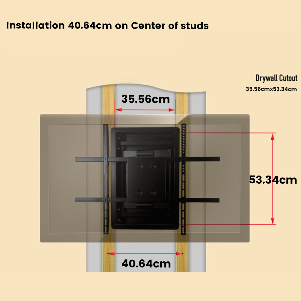 In‑Wall Recessed Full Motion TV Bracket Fits 42‑90" Screens Heavy‑Duty 61kg eta