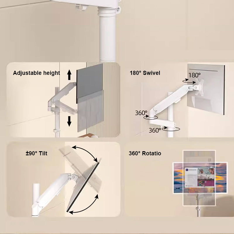 SteelView Mobile Tv Monitor floor stand Mount Bracket  Cart rotating 10 to 34 inch