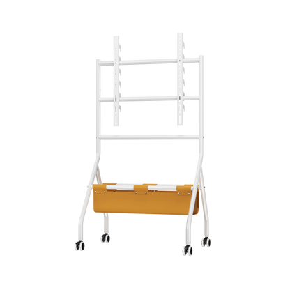 Mobile TV Stand with Wheels & Storage Basket Adjustable Height Floor Mount for 32-75 Inch TVs ystc-07