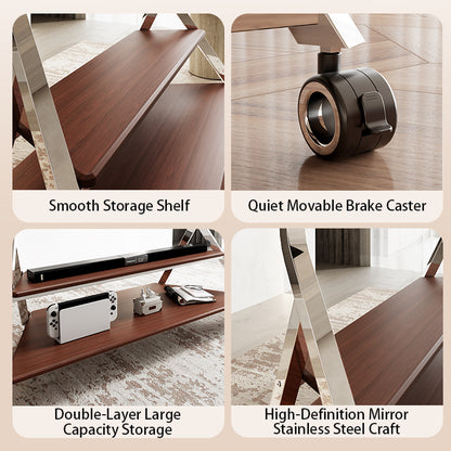 Large Tower Art Mobile TV Stand Trolley with Storage 50-100 inch