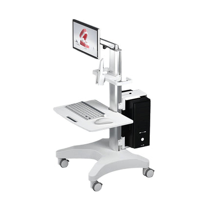 Clinic Mobile Computer Work station Cpu Monitor Cart 1150mm