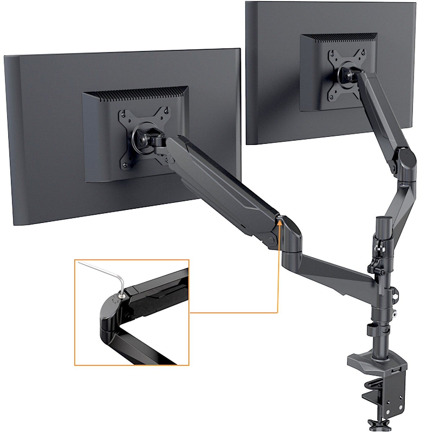 gku™ PRO-Riser V2 Dual LCD Monitor Desk Mount
