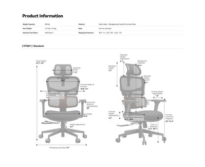 Newtral Ergonomic Home Office Chair with Auto-Following Lumbar Support
