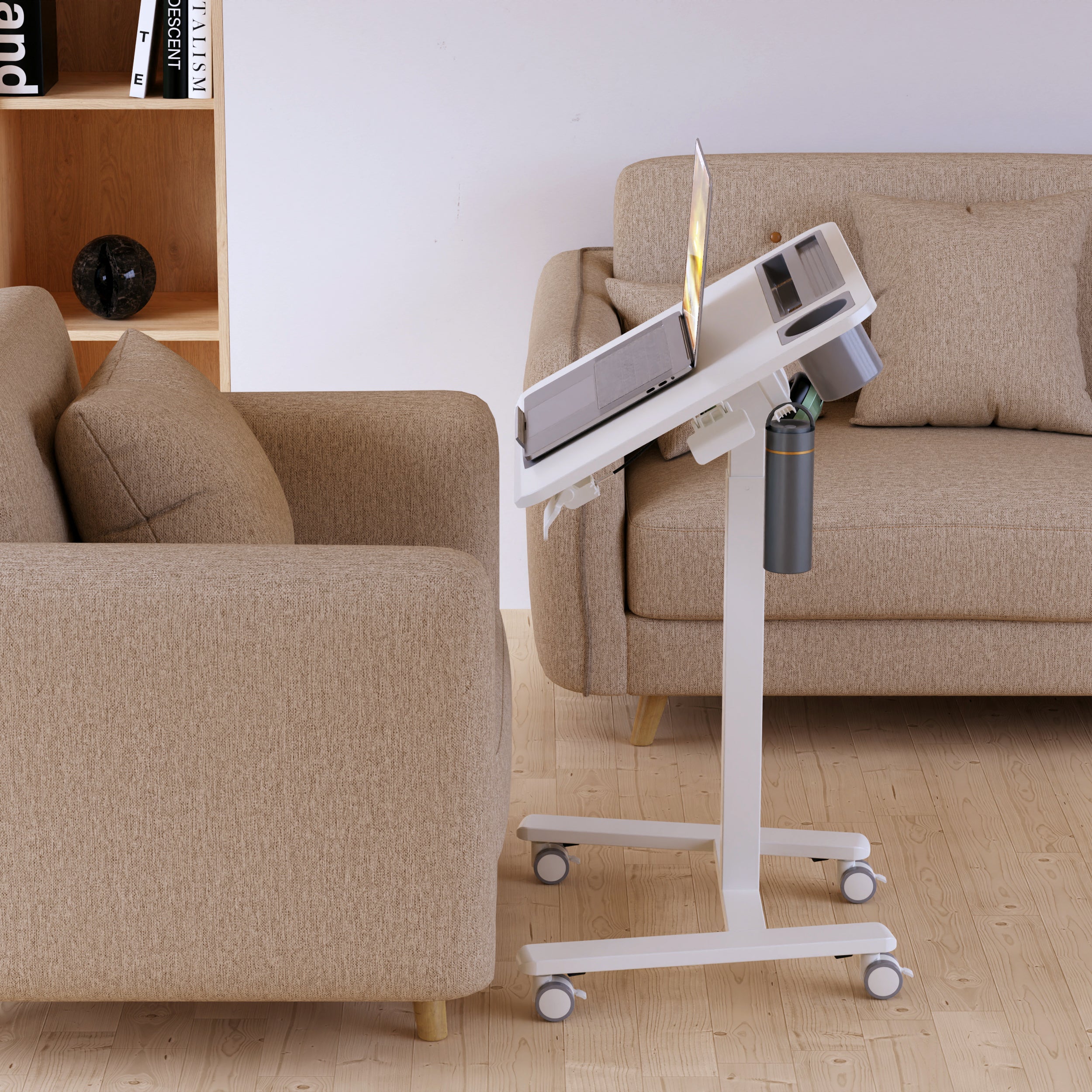 GKU Tiltable Height Adjustable Mobile Sit Stand Desk 700x500mm F047-FA122