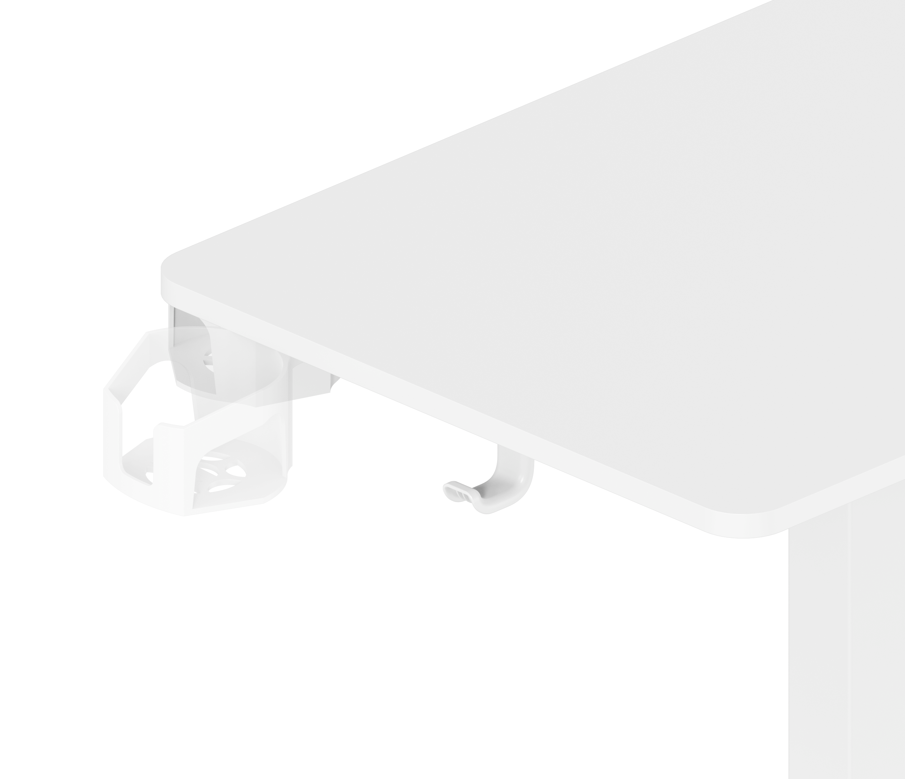 Gku White cup holder and hook to add to any table desk