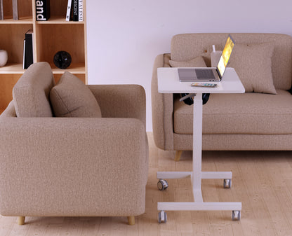 GKU Adjustable Mobile Standing Desk with Wheely & Cup Holder 650x480mm F047-FDS106B-A2,white/cup/ hook