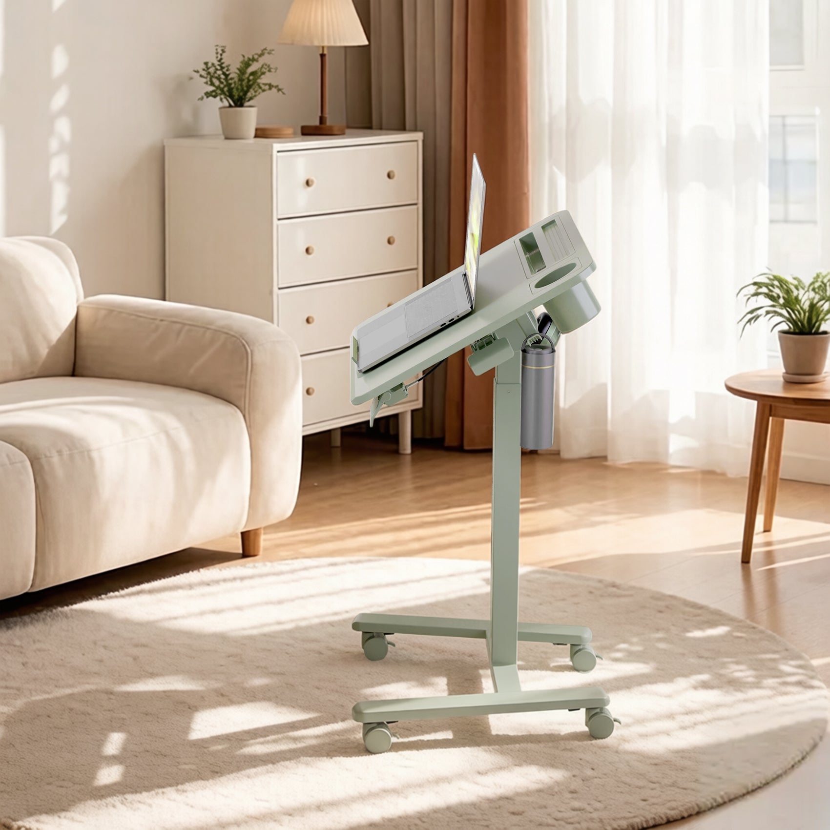 GKU Tiltable Height Adjustable Mobile Sit Stand Desk Wheely 700x500mm F047-FA122