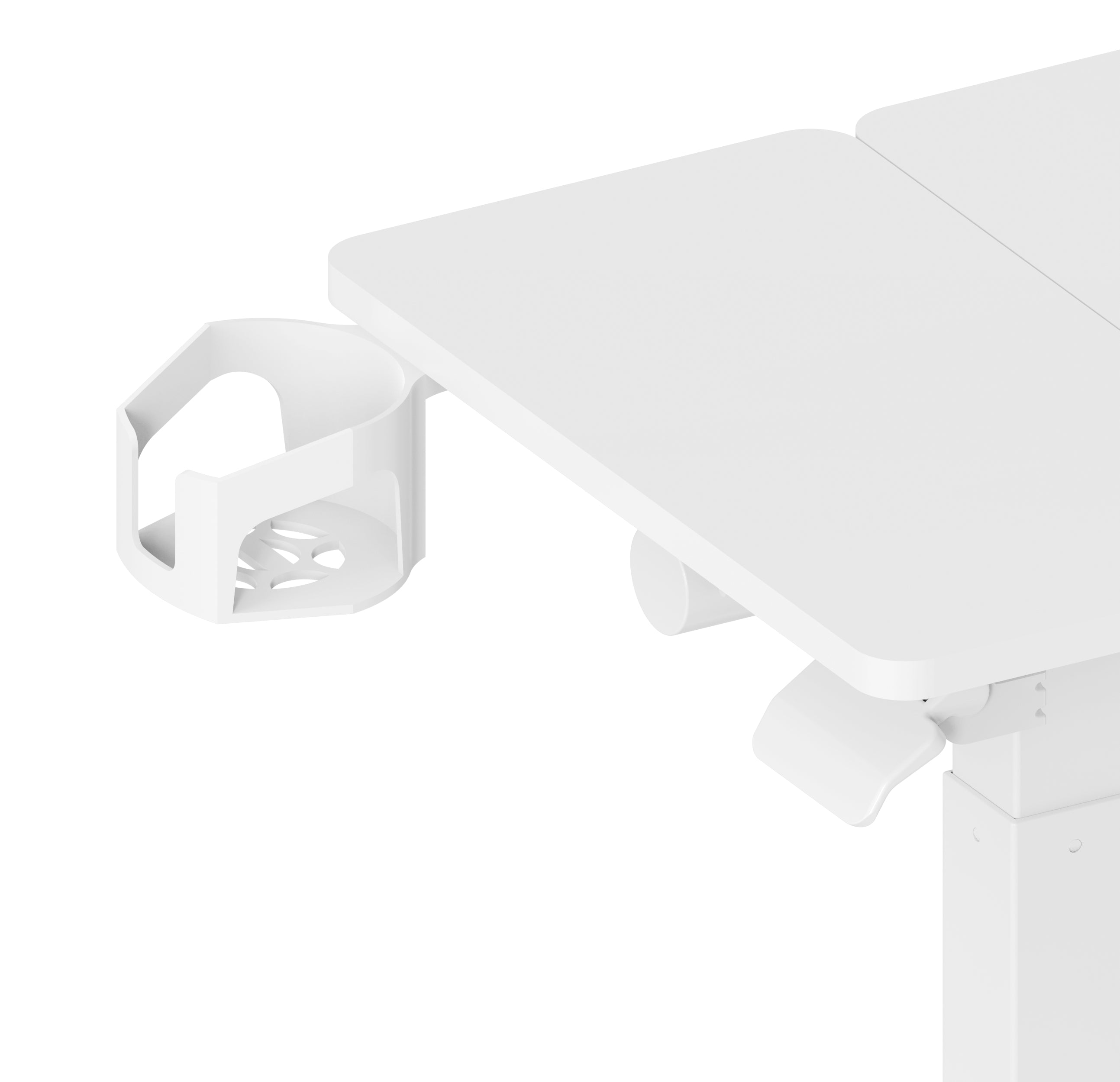 Gku Adjustable Height Overbed Side Table | Tilting Split Laptop Desk with Cup Holder, Mobile Sofa Standing Desk FA127 White