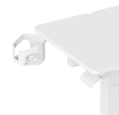 Gku Adjustable Height Overbed Side Table | Tilting Split Laptop Desk with Cup Holder, Mobile Sofa Standing Desk FA127 White