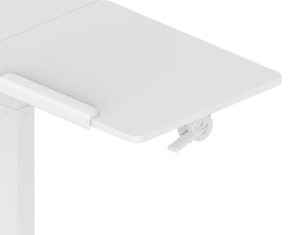 Gku Adjustable Height Overbed Side Table | Tilting Split Laptop Desk with Cup Holder, Mobile Sofa Standing Desk FA127 White