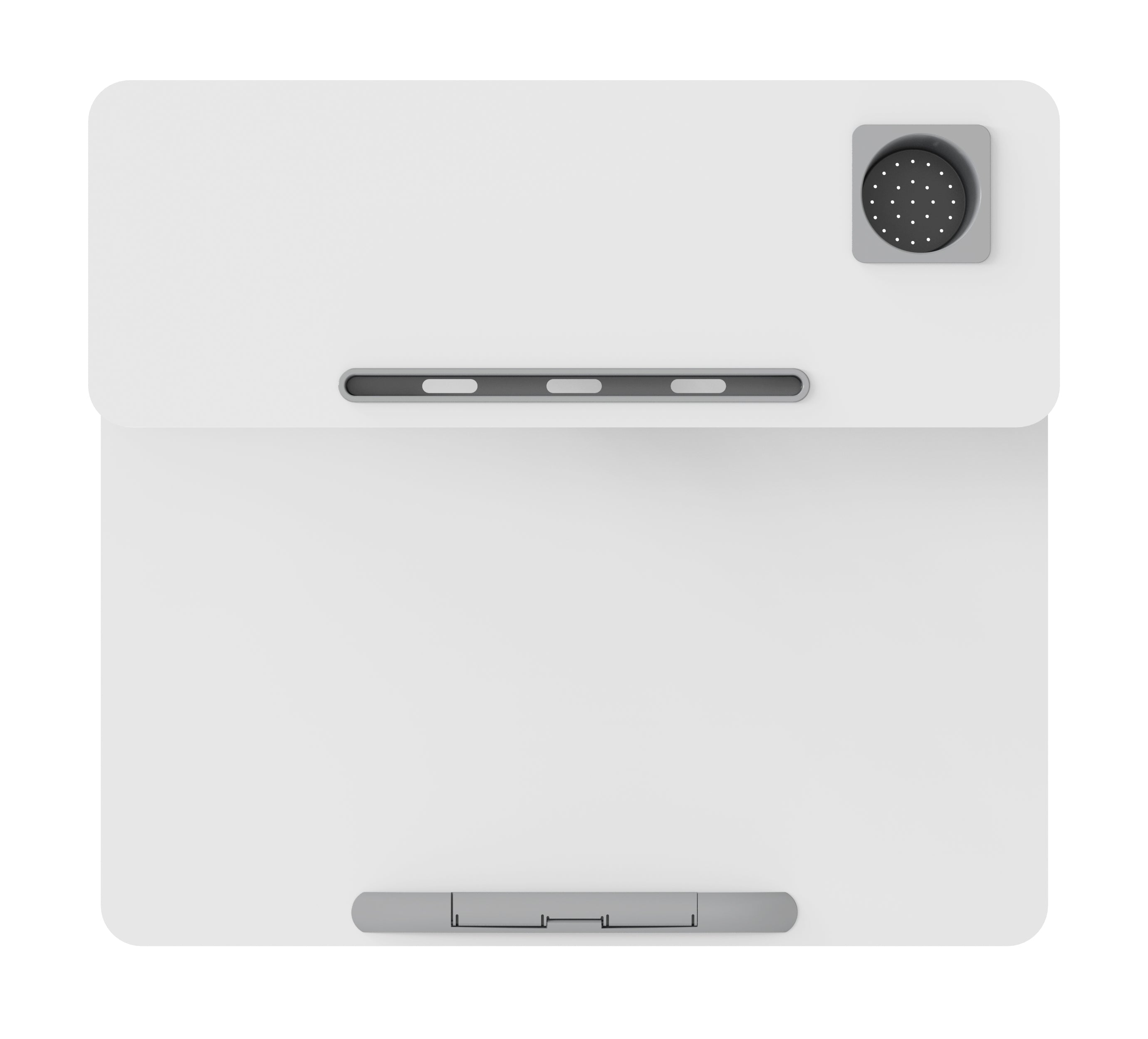 GKU Mobile Rolling Dual-level Laptop Stand | Height Adjustable Sit Stand Desk with Cup Holder & Hooks White F047-FA114