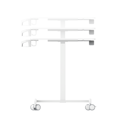 GKU Adjustable Mobile Standing Desk with Wheely & Cup Holder 650x480mm F047-FDS106B-A2,white/cup/ hook