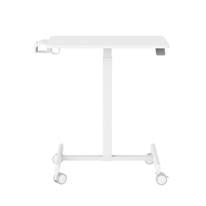 GKU Adjustable Mobile Standing Desk with Wheely & Cup Holder 650x480mm F047-FDS106B-A2,white/cup/ hook