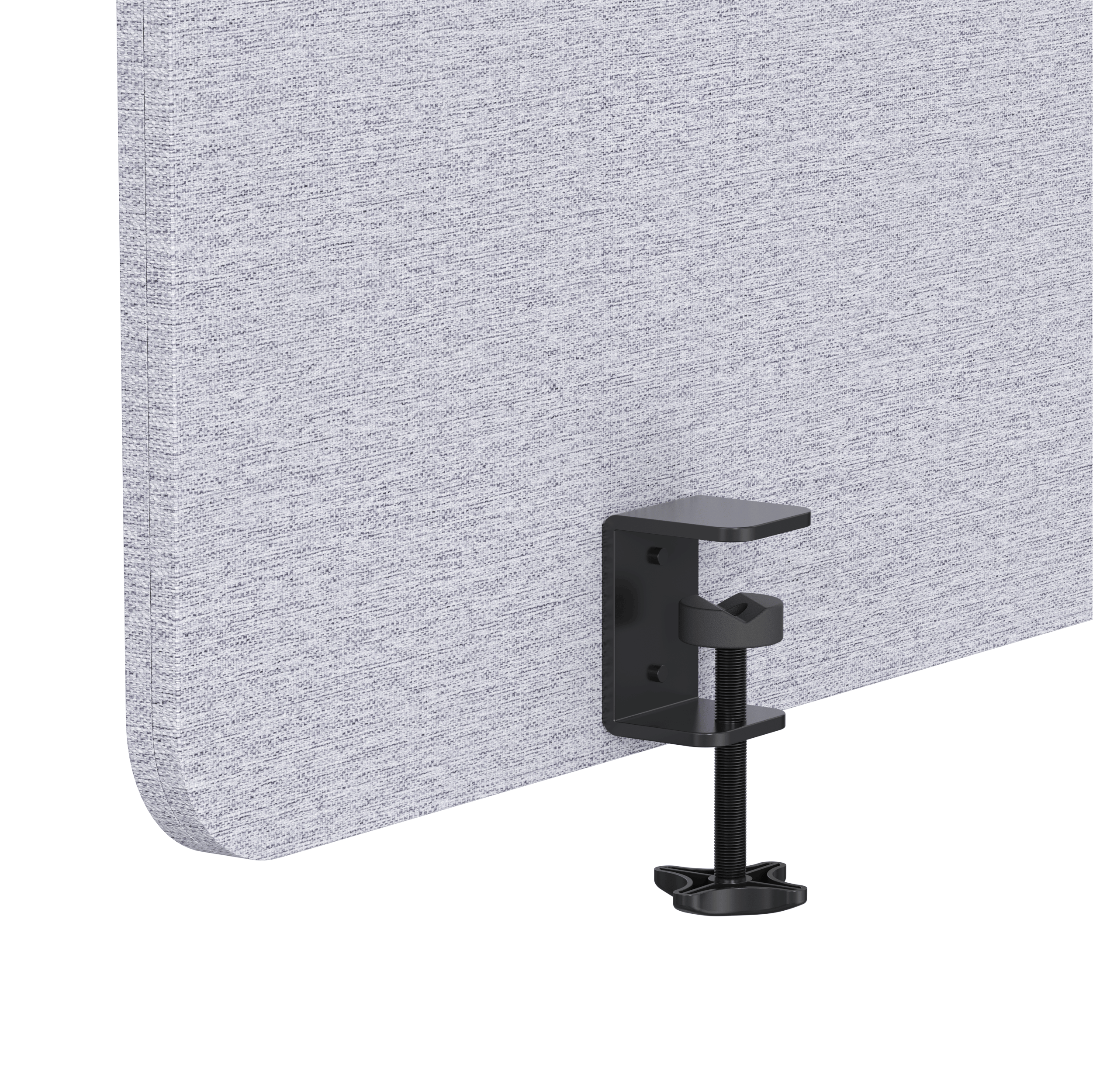 GKU Desk Privacy Panel F047-FS202 | 1500×600mm Grey Acoustic Desk Divider Screen with Dual Mount Brackets