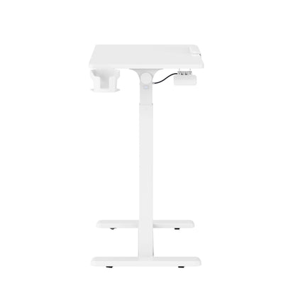 Gku Adjustable Height Overbed Side Table | Tilting Split Laptop Desk with Cup Holder, Mobile Sofa Standing Desk FA127 White