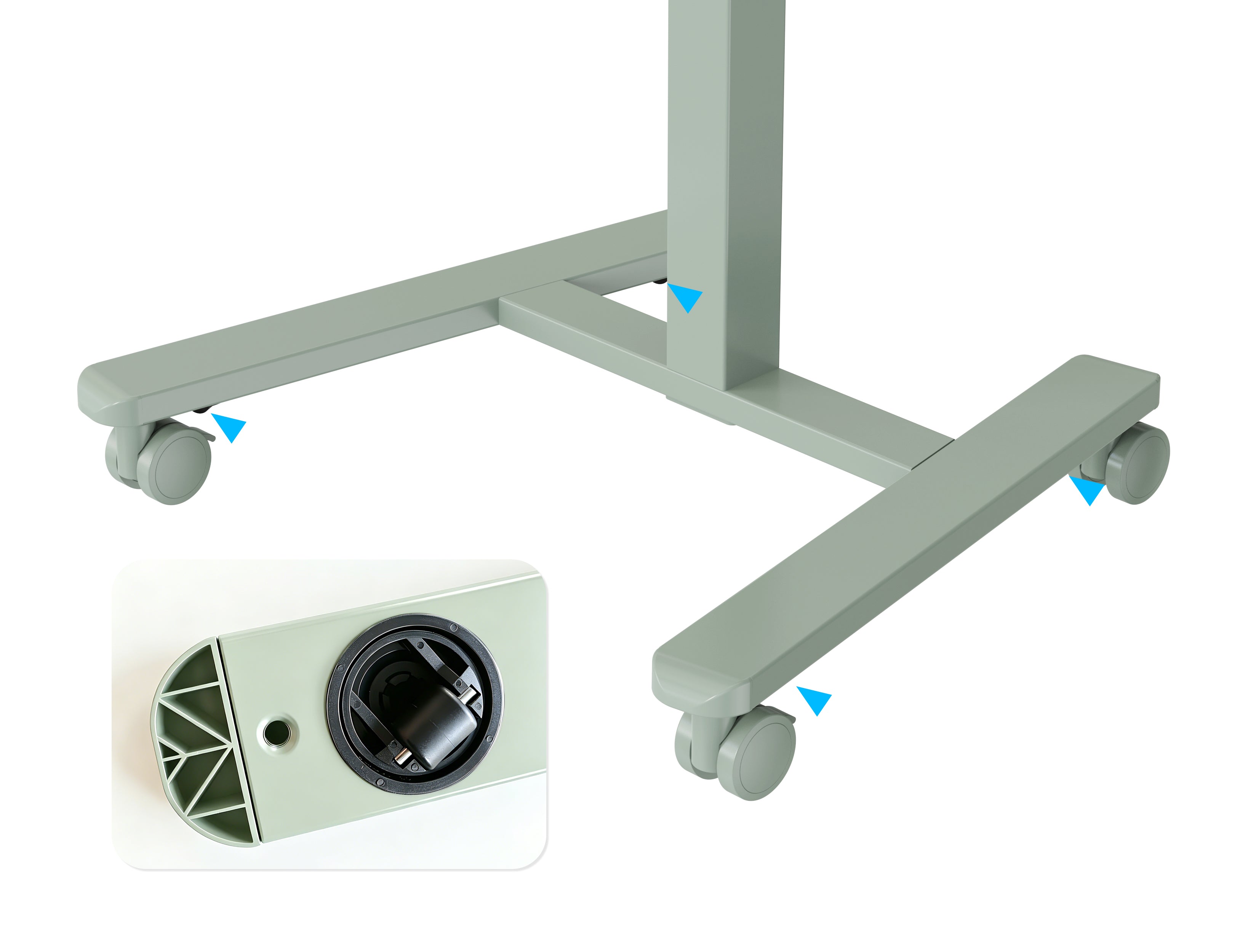 GKU Tiltable Height Adjustable Mobile Sit Stand Desk 700x500mm F047-FA122