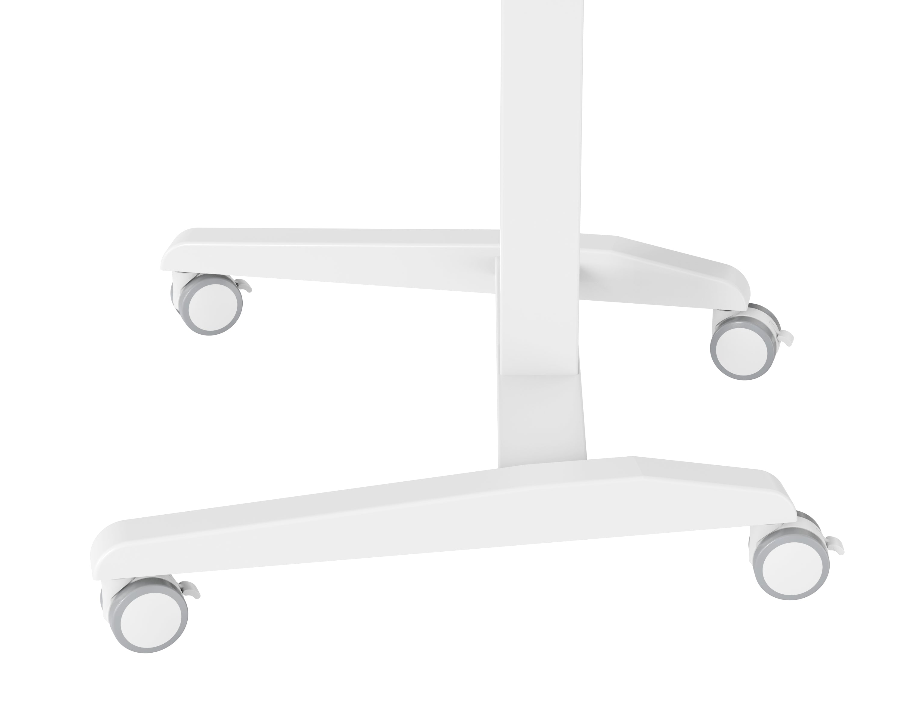 GKU Mobile Rolling Dual-level Laptop Stand | Height Adjustable Sit Stand Desk with Cup Holder & Hooks White F047-FA114