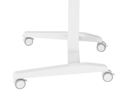 GKU Mobile Rolling Dual-level Laptop Stand | Height Adjustable Sit Stand Desk with Cup Holder & Hooks White F047-FA114