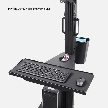 Mobile Computer Trolley – Single & Dual Monitor Mounts | MTESF01-MTEPT12