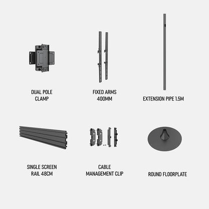 TV Signage Floor Stand – Single or Back-to-Back Display | MTESF02