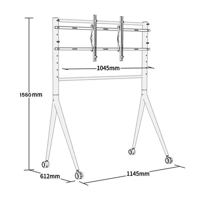 Silver Sleek Rolling TV Stand Modern TV Mount with Wheels for 45-90 Inch TVs | 8K Mirror Finish