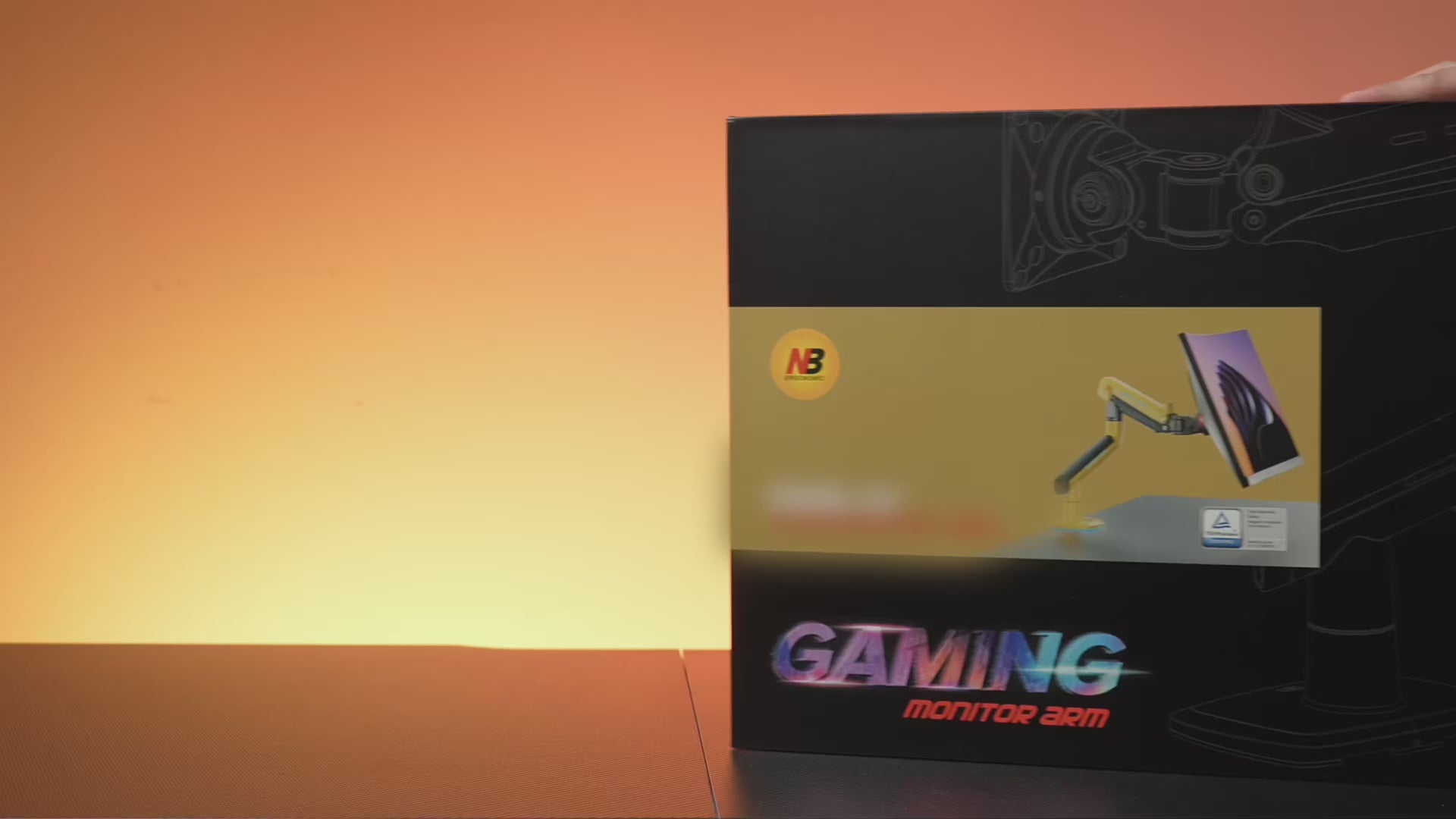 Load video: Yellow RGB LIGHT Gaming Monitor Arm for Flat/Ultrawide/Curved Screen D7