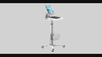 Adjustable Height Laptop Desk with Wheels Utility Medical Cart work station