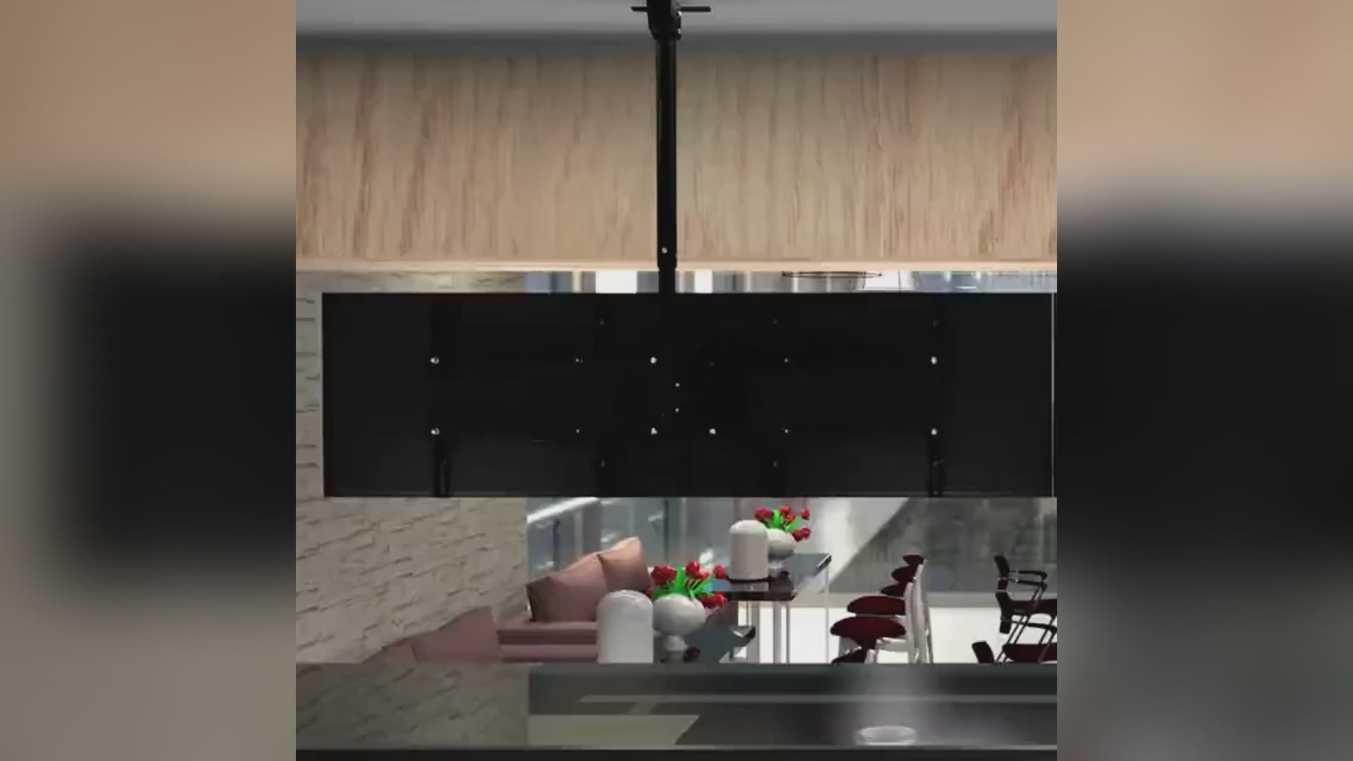 Load video: Heavy duty 3-4 screens ceiling mount menu board