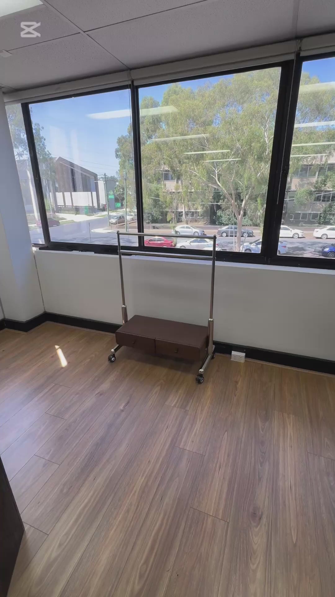 Load video: Aura Canvas Pro Mobile Tv Trolley Stand 32-90" Art-Infused Display