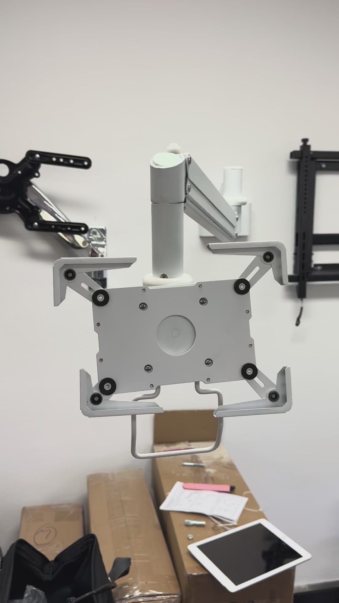 Load video: Ipad Monitor wall mount 1190mm extra reach 101A