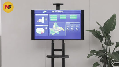 Heavy Duty Mobile TV Cart AVA1800-70-1P - 90kg capacity- Black Steel