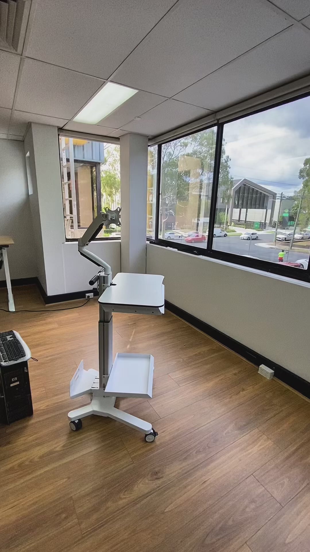 Load video: Mobile Work Station with CPU and Monitor Mount Utility Cart MCS3