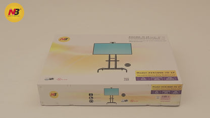 Heavy Duty Mobile TV Cart AVA1800-70-1P - 90kg capacity- Black Steel