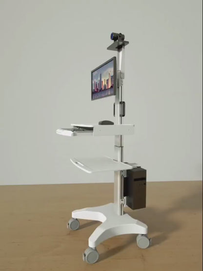 Clinic Medical Mobile Computer Work station Cpu Monitor Cart 1655mm