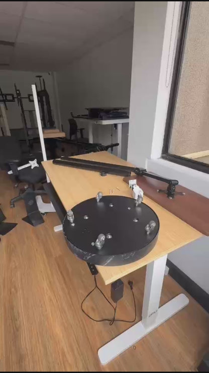 TV Monitor floor mobile stand Mount Bracket black marble base Gas Arm Shelf