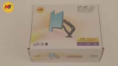 Dual Monitor Arm for 17-27" Screens Gas Spring Adjustment F160-G AU