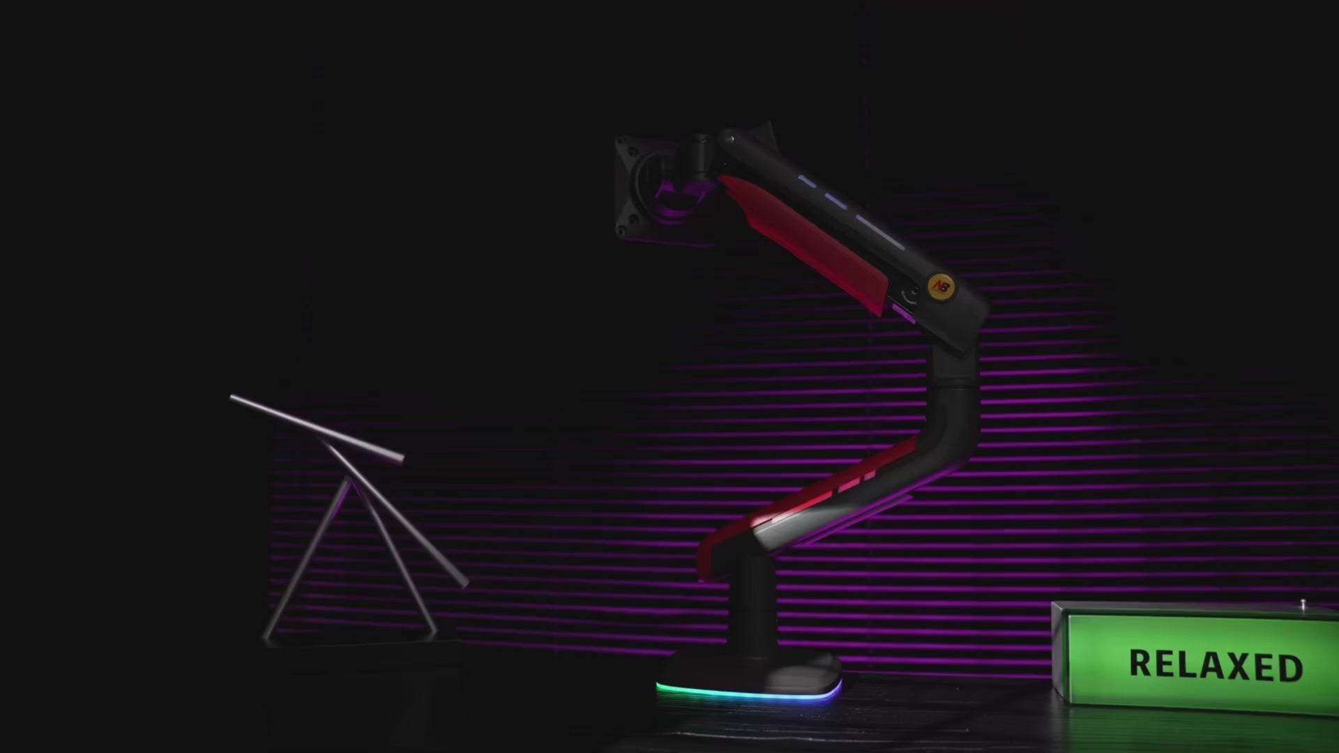 Load video: RGB LIGHT Gaming Monitor Arm for Flat/Ultrawide/Curved Screen L50