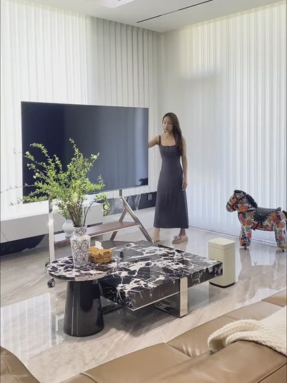 Large Tower Art Mobile TV Stand Trolley Mount Bracket  with Storage 50-100 inch