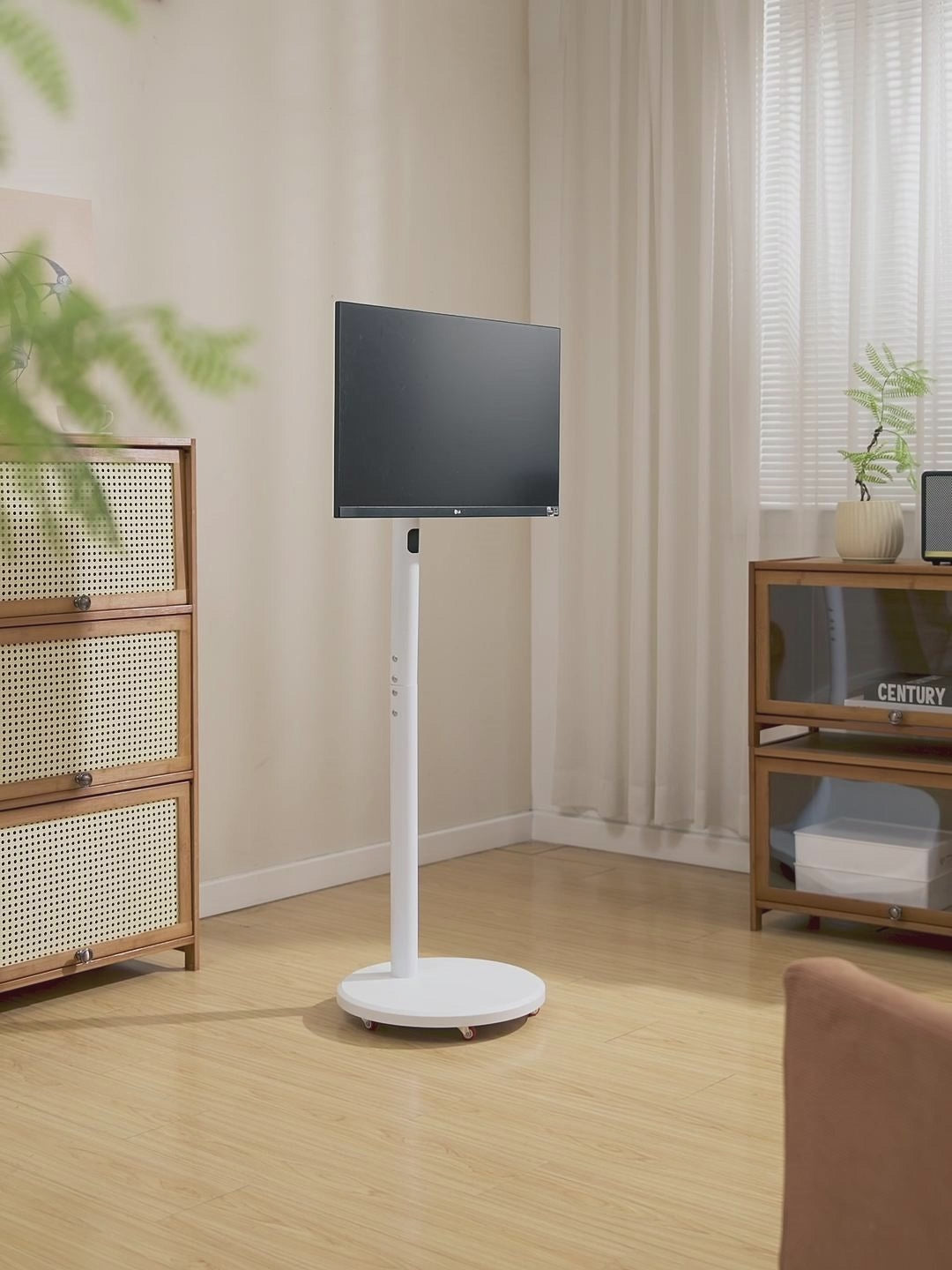 Load video: FlexView Mobile Tv Monitor floor stand Cart Mount Bracket  rotating 10 to 42 inch