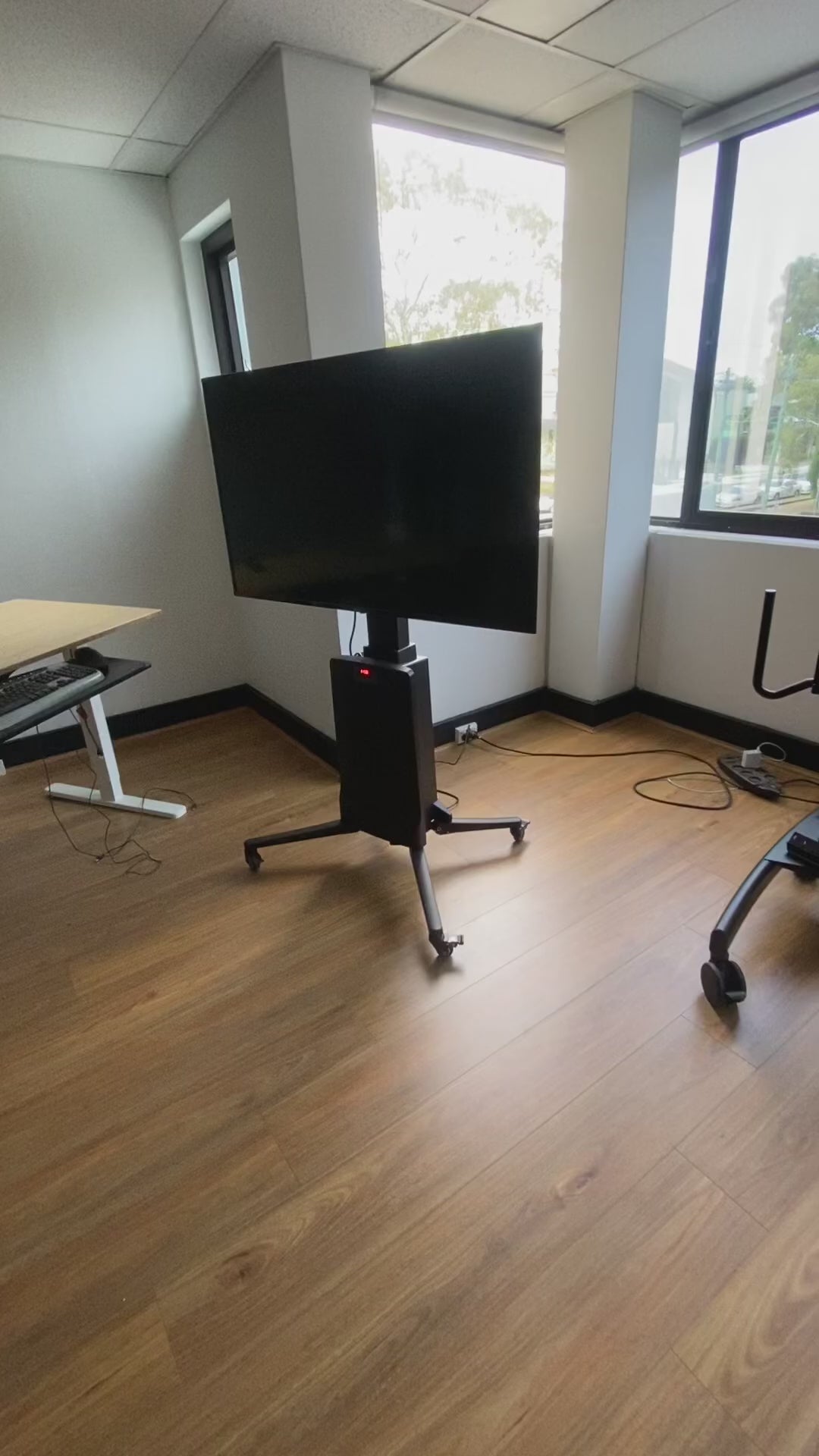 Load video: Mobile TV Stand TW85 - Electric Height Adjustment 68kg capacity