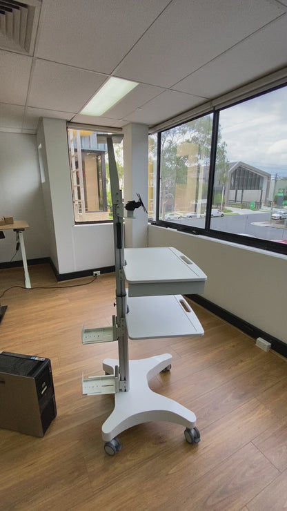 Clinic Medical Mobile Computer Work station Cpu Monitor Cart 1655mm