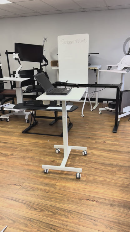 GKU Height Adjustable Mobile Standing Desk with Wheely & Cup Holder 650x480mm F047-FDS106B-A2