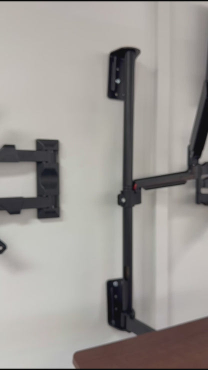 Dualhold wall mount for monitor screen and keyboard tray