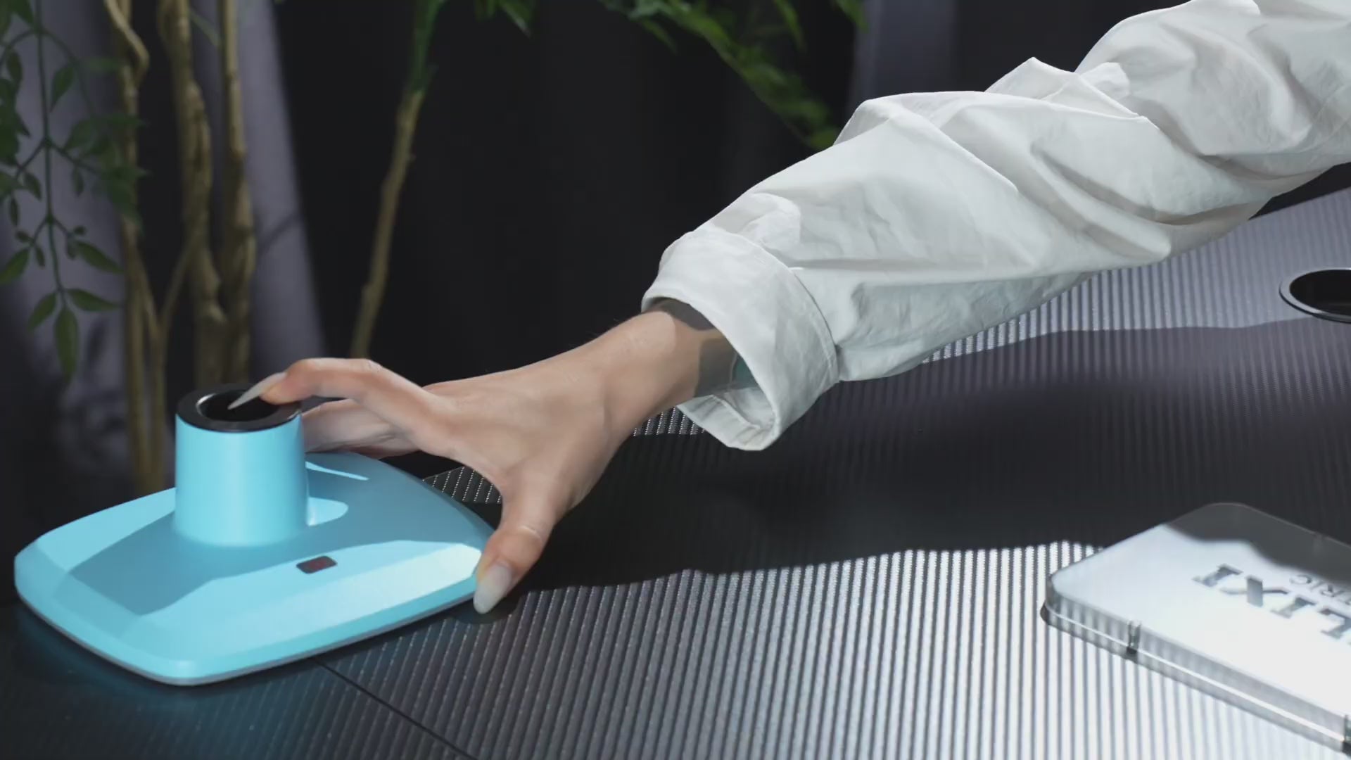 Load video: Blue RGB LIGHT Gaming Monitor Arm for Flat/Ultrawide/Curved Screen M7