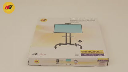 Steel TV Mobile Cart: AVA1500-60-1P Black