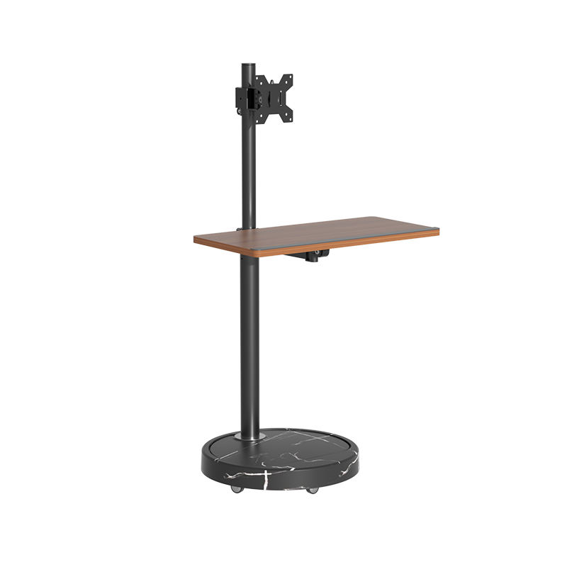 TV Monitor floor mobile stand black marble base-vesa 100 floor stand