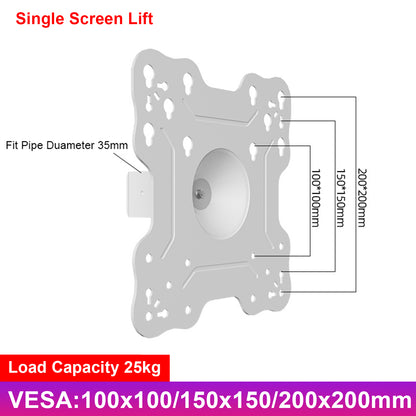 TV Monitor floor mobile stand Mount Bracket white marble base Gas Arm Shelf